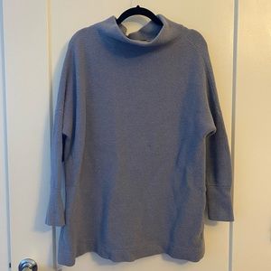 Free People Ottoman Ribbed Blue Slouchy Tunic Sweater